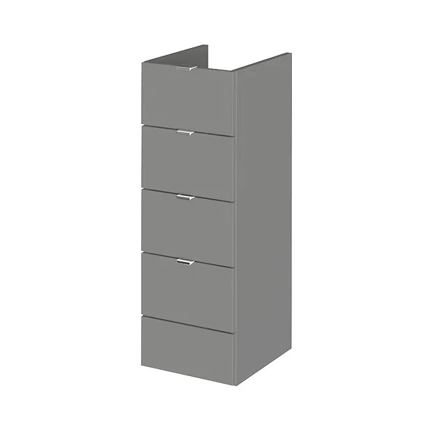 Hudson Reed 300x355mm Gloss Grey Full Depth 4 Drawer Unit 4 Hudson Reed 300x355mm Gloss Grey Full Depth 4 Drawer Unit - Image 2