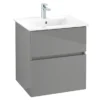 Villeroy & Boch Villeroy And Boch V-Line Glossy Grey 600mm Wall Hung 2-Drawer Vanity Unit