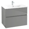 Villeroy & Boch Villeroy And Boch V-Line Glossy Grey 800mm Wall Hung 2-Drawer Vanity Unit 2 Villeroy & Boch Villeroy And Boch V-Line Glossy Grey 800mm Wall Hung 2-Drawer Vanity Unit -Duravit Bathroom Shop pack.80.fp01 l