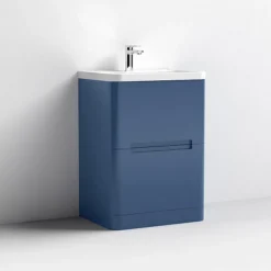 Nuie Elbe Satin Blue 600mm Floor Standing 2-Drawer Vanity Unit -Duravit Bathroom Shop par301a d2