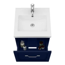 Period Bathroom Co. Wall Hung Vanity - Matt Blue - 500mm 1 Drawer With Chrome Handle 8 Period Bathroom Co. Wall Hung Vanity - Matt Blue - 500mm 1 Drawer With Chrome Handle -Duravit Bathroom Shop pbc5whblu1d d1