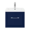Period Bathroom Co. Wall Hung Vanity - Matt Blue - 500mm 1 Drawer With Chrome Handle 1 Period Bathroom Co. Wall Hung Vanity - Matt Blue - 500mm 1 Drawer With Chrome Handle -Duravit Bathroom Shop pbc5whblu1d d4