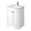 Period Bathroom Co. 610mm LH Offset Vanity Unit With White Stone Resin Basin - White
