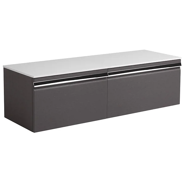 Roper Rhodes Pursuit Wall Hung Countertop Vanity Unit - Charcoal Elm - 1200mm Solid Worktop 4 Roper Rhodes Pursuit Wall Hung Countertop Vanity Unit - Charcoal Elm - 1200mm Solid Worktop - Image 2