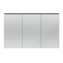 Hudson Reed 1350mm Gloss Grey 3 Door Mirror Cabinet -Duravit Bathroom Shop qua010 detail1