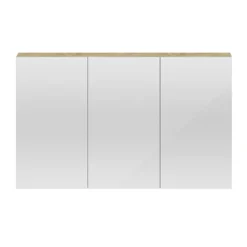 Hudson Reed 1350mm Natural Oak 3 Door Mirror Cabinet