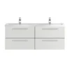 Hudson Reed 1440mm Gloss Grey Mist Quartet Double Basin Vanity Unit -Duravit Bathroom Shop qua015