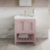 Burlington Riviera Matt Pink 580mm Vanity Unit With Square Basin