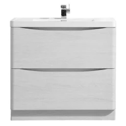 Monza White Ash 900mm Wide Floor Standing Vanity Unit