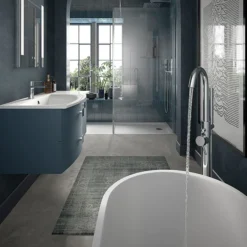 Hudson Reed Sarenna 1000mm Wall Hung Cabinet & Basin - Mineral Blue -Duravit Bathroom Shop sar102l d2