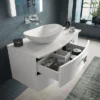 Hudson Reed Sarenna Wall Hung Countertop Vanity Unit - Moon White - 1000mm With White Marble Top -Duravit Bathroom Shop sar103l d1