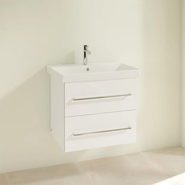 Villeroy & Boch Villeroy And Boch Avento Wall Hung Vanity Unit 580mm - Crystal White 5 Villeroy & Boch Villeroy And Boch Avento Wall Hung Vanity Unit 580mm - Crystal White - Image 3