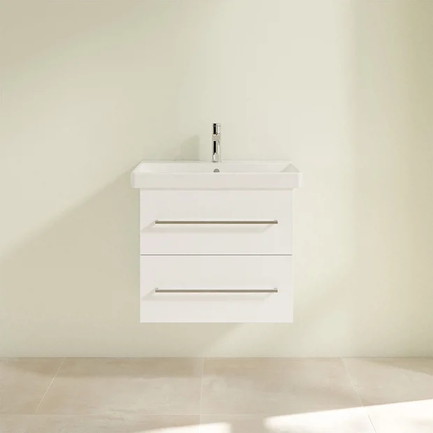 Villeroy & Boch Villeroy And Boch Avento Wall Hung Vanity Unit 580mm - Crystal White 6 Villeroy & Boch Villeroy And Boch Avento Wall Hung Vanity Unit 580mm - Crystal White - Image 4