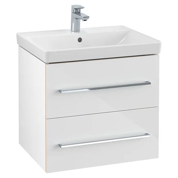 Villeroy & Boch Villeroy And Boch Avento Wall Hung Vanity Unit 580mm - Crystal White 4 Villeroy & Boch Villeroy And Boch Avento Wall Hung Vanity Unit 580mm - Crystal White - Image 2