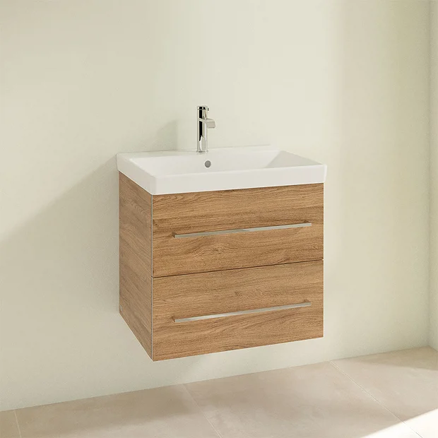 Villeroy & Boch Villeroy And Boch Avento Oak Kansas 600mm Wall Hung 2-Drawer Vanity Unit 5 Villeroy & Boch Villeroy And Boch Avento Oak Kansas 600mm Wall Hung 2-Drawer Vanity Unit - Image 3