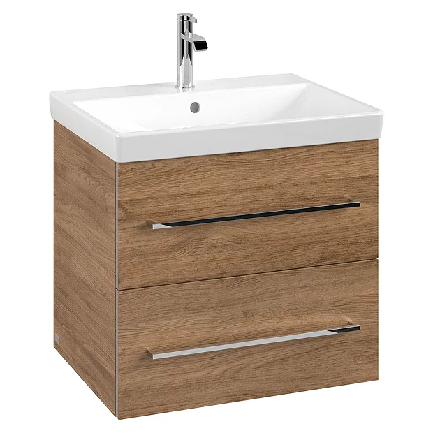 Villeroy & Boch Villeroy And Boch Avento Oak Kansas 600mm Wall Hung 2-Drawer Vanity Unit 4 Villeroy & Boch Villeroy And Boch Avento Oak Kansas 600mm Wall Hung 2-Drawer Vanity Unit - Image 2