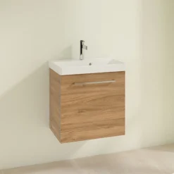 Villeroy & Boch Villeroy And Boch Avento Oak Kansas 550mm Wall Hung 1-Door Vanity Unit -Duravit Bathroom Shop save11rh01 d1