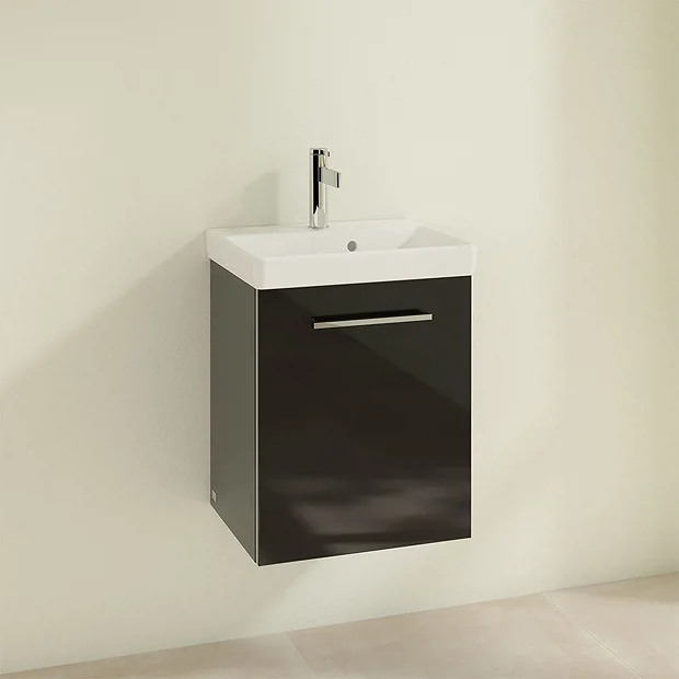 Villeroy & Boch Villeroy And Boch Avento Crystal Black 450mm Wall Hung 1-Door Vanity Unit 5 Villeroy & Boch Villeroy And Boch Avento Crystal Black 450mm Wall Hung 1-Door Vanity Unit - Image 3