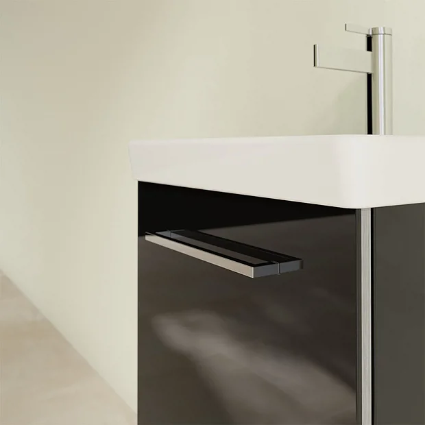 Villeroy & Boch Villeroy And Boch Avento Crystal Black 450mm Wall Hung 1-Door Vanity Unit 3 Villeroy & Boch Villeroy And Boch Avento Crystal Black 450mm Wall Hung 1-Door Vanity Unit
