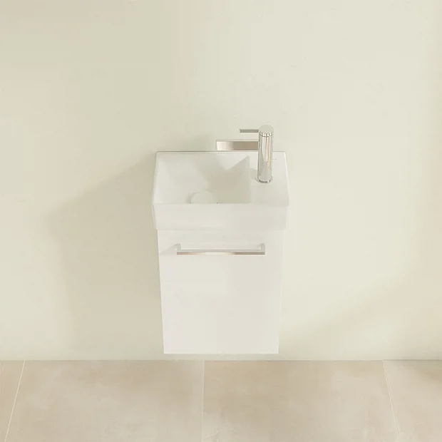 Villeroy & Boch Villeroy And Boch Avento Crystal White 360mm Wall Hung Vanity Unit With Left Bowl Basin 7 Villeroy & Boch Villeroy And Boch Avento Crystal White 360mm Wall Hung Vanity Unit With Left Bowl Basin - Image 5