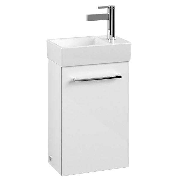 Villeroy & Boch Villeroy And Boch Avento Crystal White 360mm Wall Hung Vanity Unit With Left Bowl Basin 4 Villeroy & Boch Villeroy And Boch Avento Crystal White 360mm Wall Hung Vanity Unit With Left Bowl Basin - Image 2