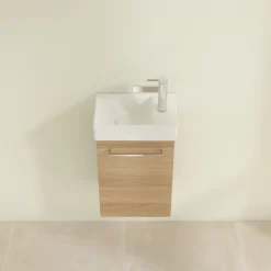 Villeroy & Boch Villeroy And Boch Avento Nordic Oak 360mm Wall Hung Vanity Unit With Left Bowl Basin -Duravit Bathroom Shop save31vj01 d3