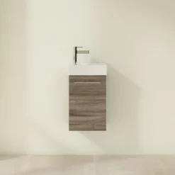 Villeroy & Boch Villeroy And Boch Avento Stone Oak 360mm Wall Hung Vanity Unit With Right Bowl Basin -Duravit Bathroom Shop save32rk01 d2