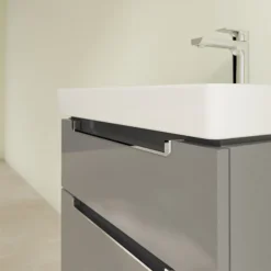 Villeroy & Boch Villeroy And Boch Subway 2.0 Glossy Grey 600mm Wall Hung 2-Drawer Vanity Unit -Duravit Bathroom Shop sb2gg600 d2