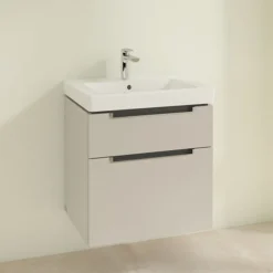 Villeroy & Boch Villeroy And Boch Subway 2.0 Soft Grey 600mm Wall Hung 2-Drawer Vanity Unit -Duravit Bathroom Shop sb2sg600 d1