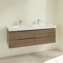 Villeroy & Boch Villeroy And Boch Subway 2.0 Arizona Oak 1300mm Wall Hung Double Basin Vanity Unit -Duravit Bathroom Shop sbdb13ao d1