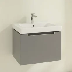 Villeroy & Boch Villeroy And Boch Subway 2.0 Glossy Grey 600mm Wall Hung 1-Drawer Vanity Unit -Duravit Bathroom Shop sbgg600 d1