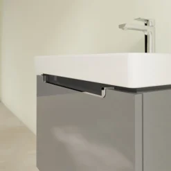 Villeroy & Boch Villeroy And Boch Subway 2.0 Glossy Grey 600mm Wall Hung 1-Drawer Vanity Unit -Duravit Bathroom Shop sbgg600 d2