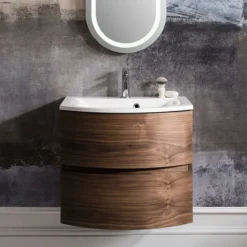 Crosswater - Svelte Two Drawer Vanity Unit & Basin - American Walnut