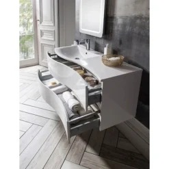 Crosswater - Svelte Two Drawer Vanity Unit & Basin - White Gloss -Duravit Bathroom Shop se60wg d1