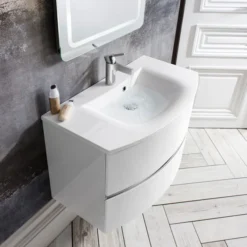 Crosswater - Svelte Two Drawer Vanity Unit & Basin - White Gloss -Duravit Bathroom Shop se60wg d4