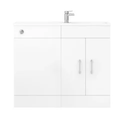 Valencia Slimline Combination Basin & Toilet Unit - White Gloss - (1000 X 305mm) -Duravit Bathroom Shop slfp n d1