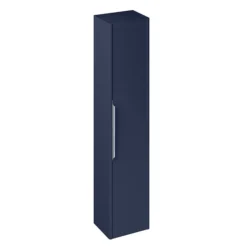 Britton Shoreditch Wall-Hung Tall Cabinet With Chrome Handle - Matt Blue