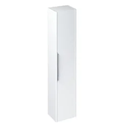 Britton Shoreditch Wall-Hung Tall Cabinet With Chrome Handle - Matt White