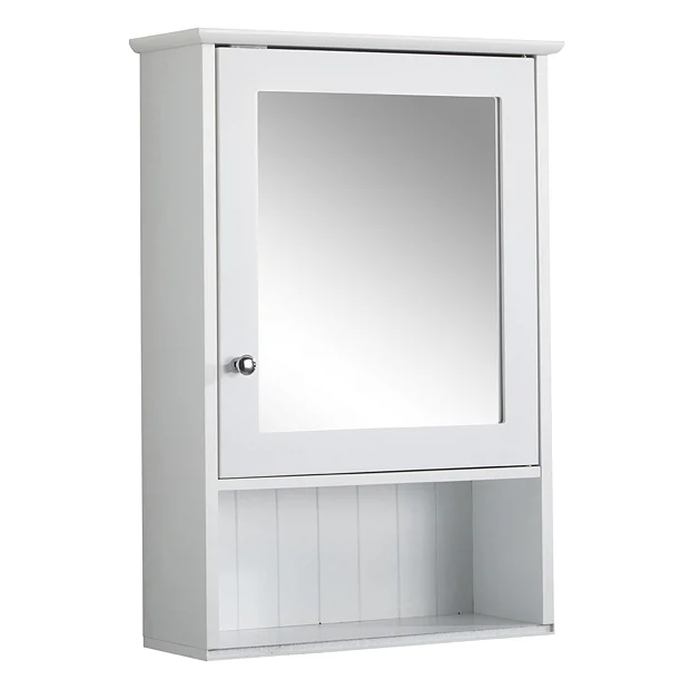 Tongue And Groove Bathroom Mirror Cabinet - White 4 Tongue And Groove Bathroom Mirror Cabinet - White - Image 2