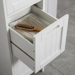 Tongue And Groove 4 Drawer Bathroom Storage Unit - White -Duravit Bathroom Shop tg219md1