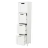 Tongue And Groove 4 Drawer Bathroom Storage Unit - White -Duravit Bathroom Shop tg219md4