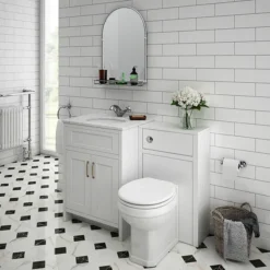 Chatsworth Traditional 700 X 490mm Arched Mirror With Glass Shelf - Chrome -Duravit Bathroom Shop tmcs02 d1