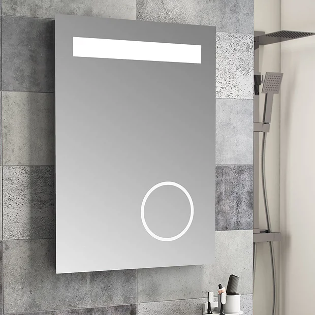 Toronto 500x700mm LED Mirror Incl. Magnifying + Anti-Fog Demist & Shaving Socket 4 Toronto 500x700mm LED Mirror Incl. Magnifying + Anti-Fog Demist & Shaving Socket - Image 2