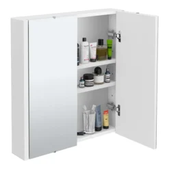 Toreno 2-Door Mirror Cabinet (Minimalist White - 617mm Wide) -Duravit Bathroom Shop turin2doormirrorcabinet d2