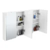 Toreno White Minimalist 4 Door Mirror Cabinet - W1200 X D110mm -Duravit Bathroom Shop turinwhiteminimalist4doormirrorcabinet d3