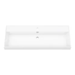 Valencia 1200 Gloss White Minimalist Wall Hung Vanity Unit With Chrome Handle -Duravit Bathroom Shop v12wwhch d3