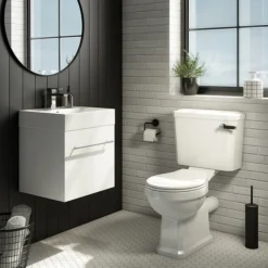 Valencia 450 Gloss White Minimalist Wall Hung Vanity Unit With Chrome Handle -Duravit Bathroom Shop v4wwhch d3
