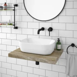 Venice Floating Basin Shelf (Light Oak - 600mm Wide)