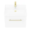 Valencia 600 Gloss White Minimalist Wall Hung Vanity Unit With Brass Handle -Duravit Bathroom Shop v6wwhbbd4