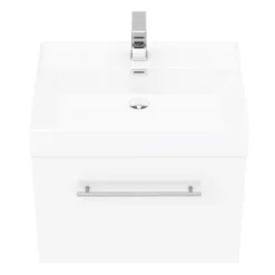 Valencia 600 Gloss White Minimalist Wall Hung Vanity Unit With Chrome Handle -Duravit Bathroom Shop v6wwhch d4